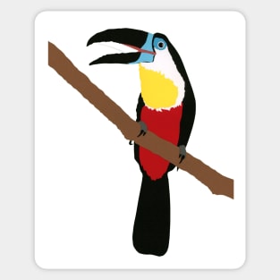 TOUCAN Colorful Tropical Bird Hand Cut Paper Original Art Sticker